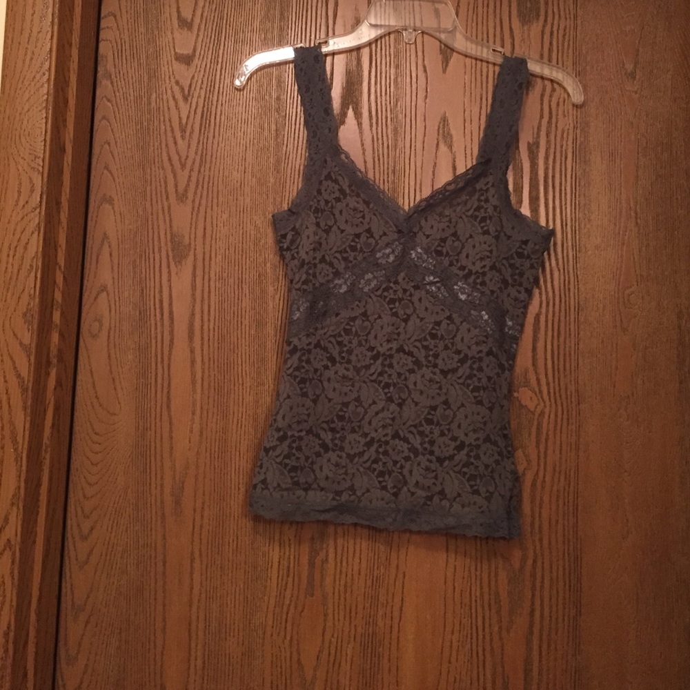 The Limited Charcoal Lace Tank Top